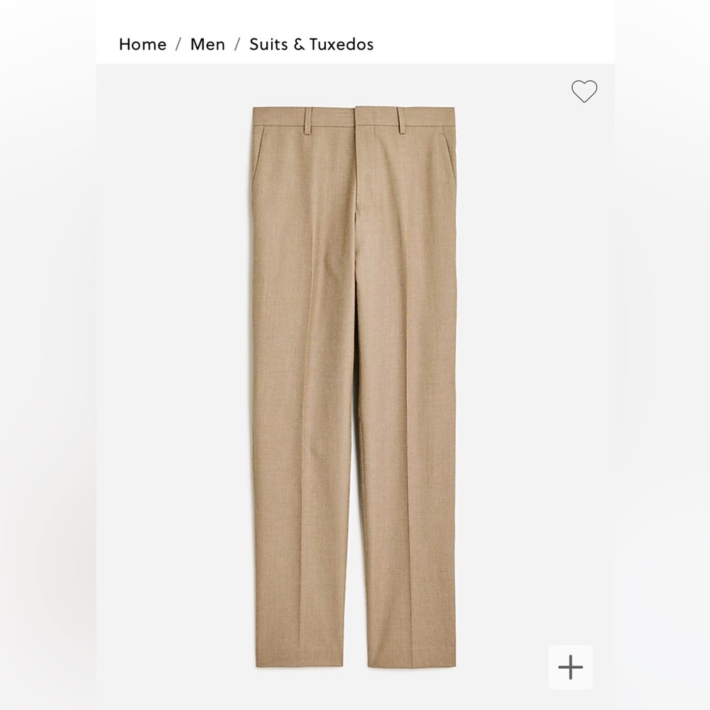 NWT J Crew Ludlow Slim-fit suit pant in English cotton-wool blend light olive
